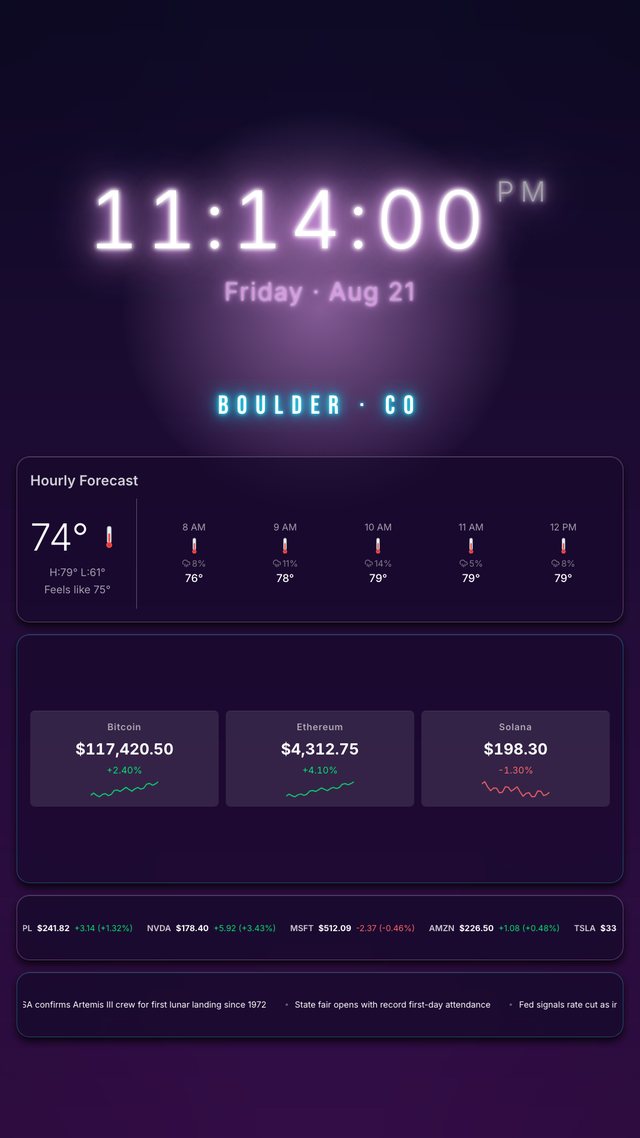 Synthwave dashboard, portrait