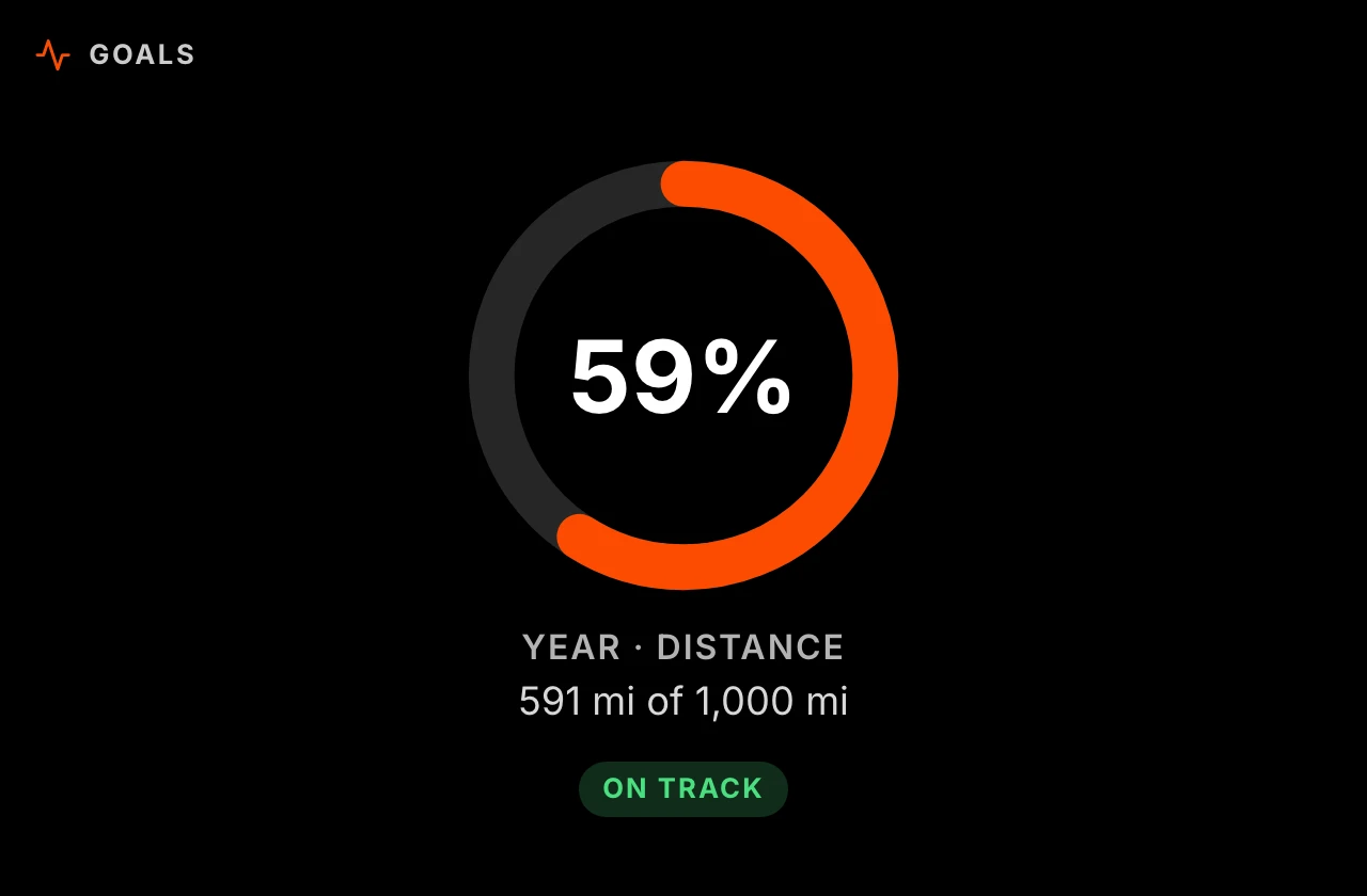 Strava plugin — Goal progress view