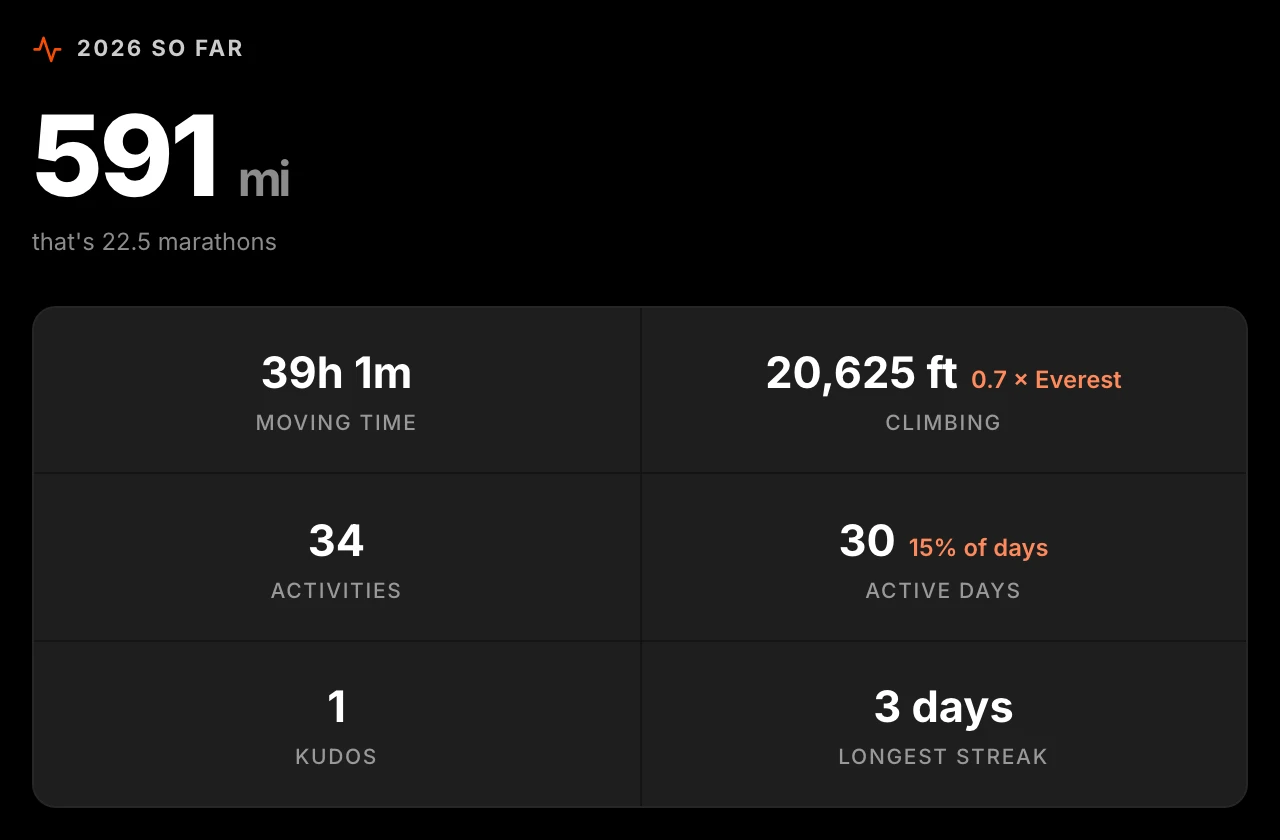 Strava plugin — Year so far view